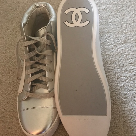 CHANEL Shoes - Chanel CC High-Top Sneakers - Size 39